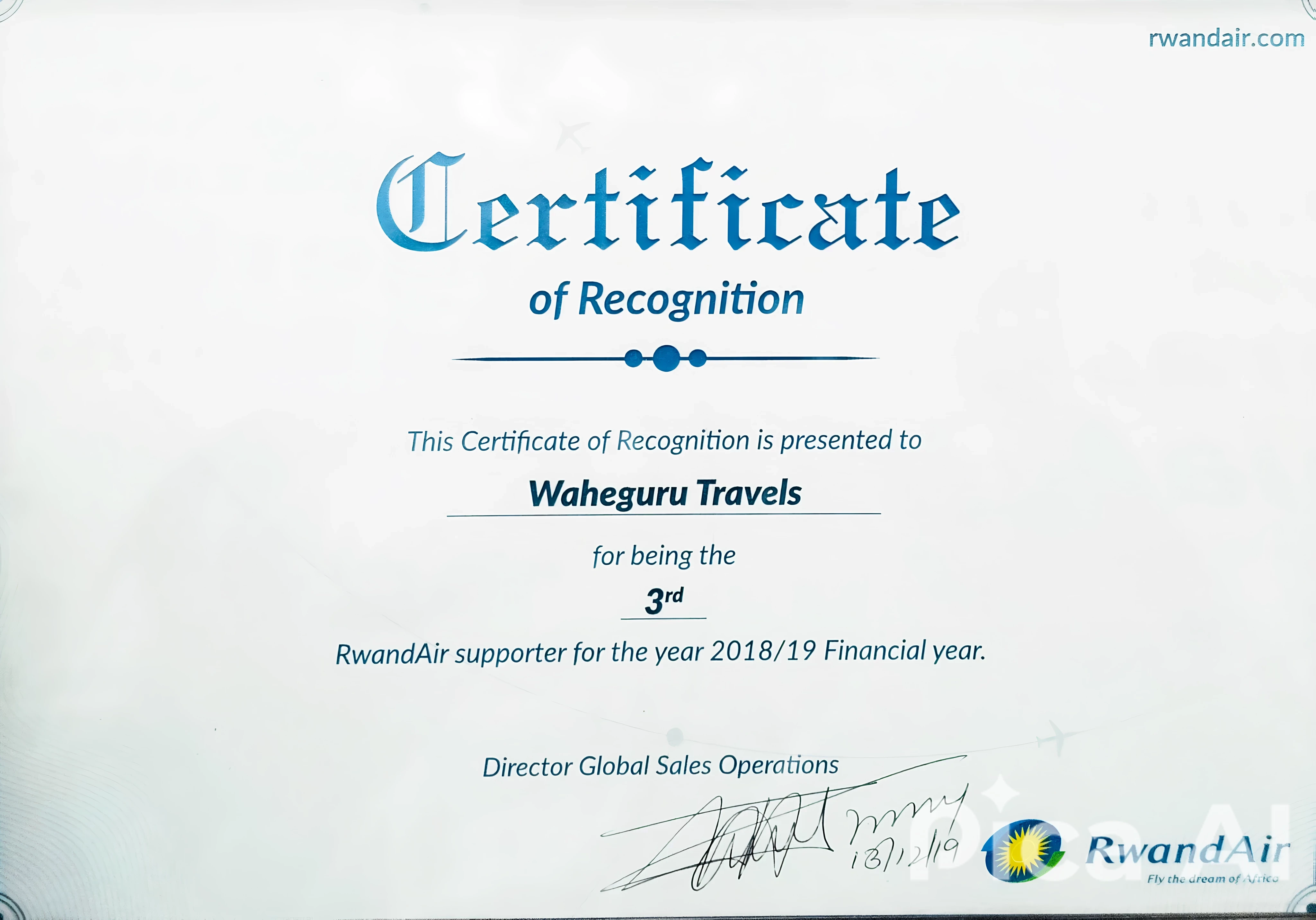 Customer Service Excellence Award